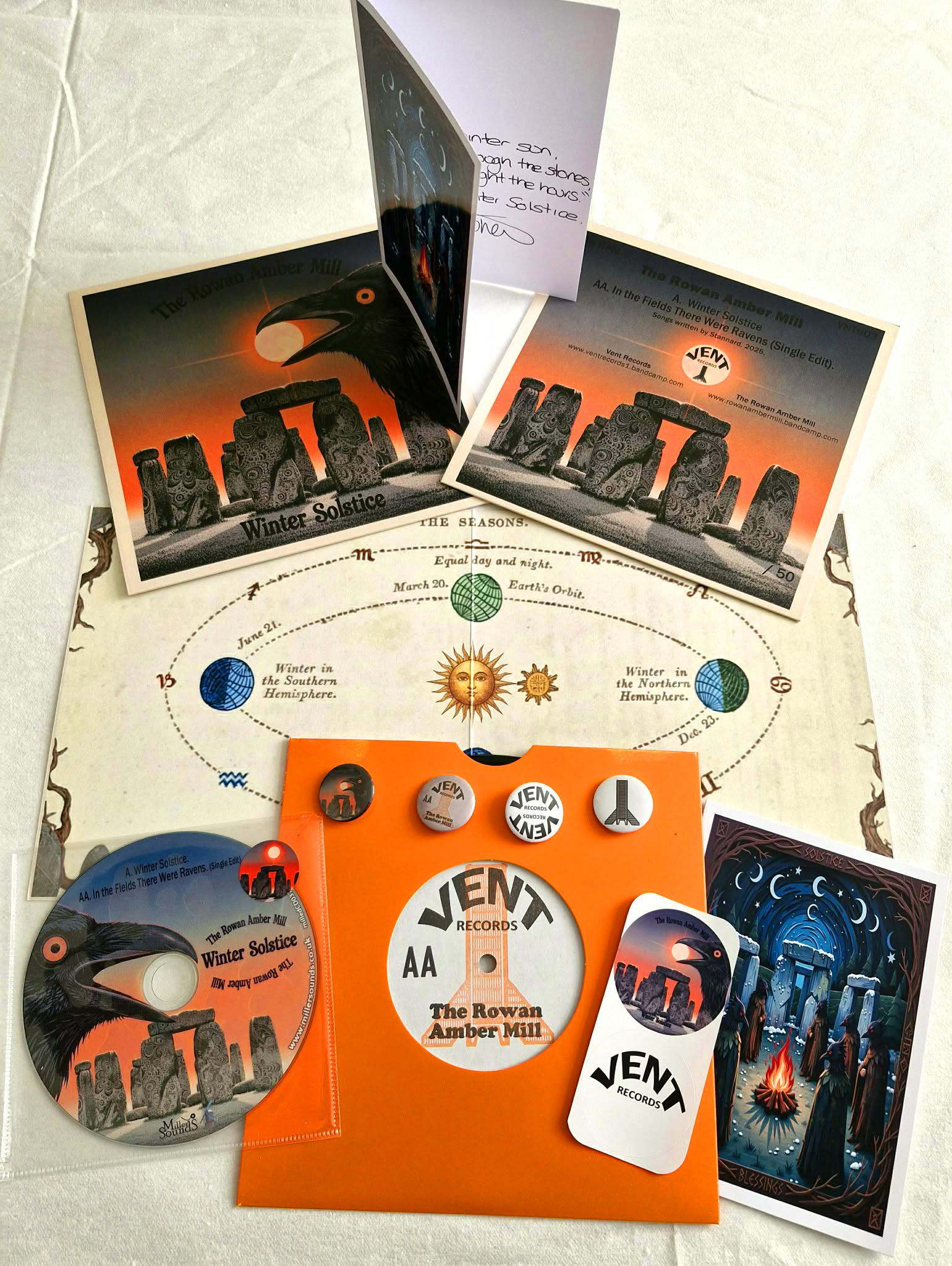 Winter Solstice by The Rowan Amber Mill  lathe cut vinyl pack